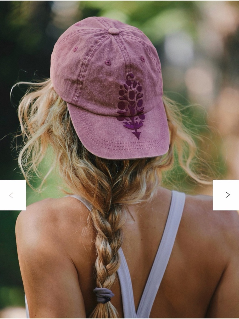 FP Big Buti Baseball Cap Washed Lavender Embroidered Baseball Cap